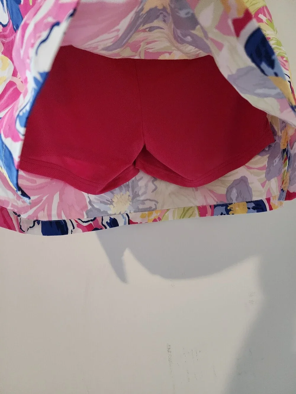 Rafaella Floral Pull-On Skirt Skort Large Stretch Lined Shorts Tropical Preppy